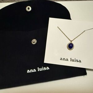 Gold and Blue Pendant Necklace